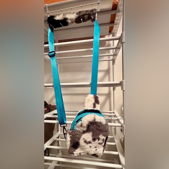 Minky Handbags - Minky Blue and cow print front Crossbody Bag for Women